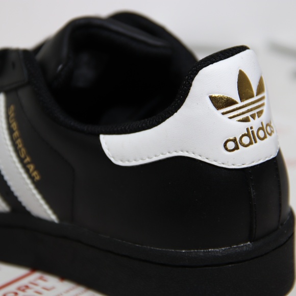 Adidas  Black / White Superstar Shell-Toe Low Tops - Picture 6 of 7